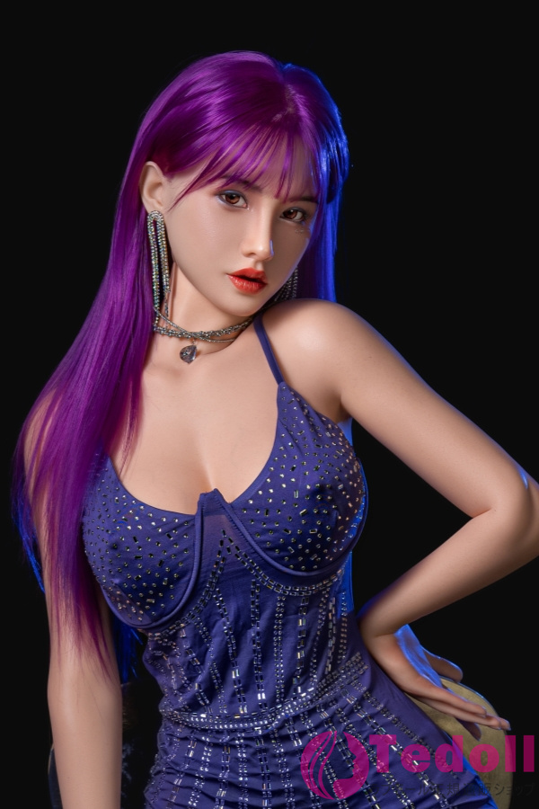 Orange In #644 Anastasia 165cm綺麗な紫髪熟女 ラブドール 等身大 フルシリコン製ダッチワイフ 清楚そうなルックス アダルト 人形 Fカップ 白い肌 口開閉＆口腔模擬付き