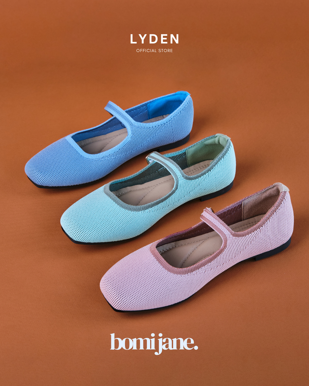 【NEW】Lyden Bomi Jane Series Flats - Pink//Blue//Green