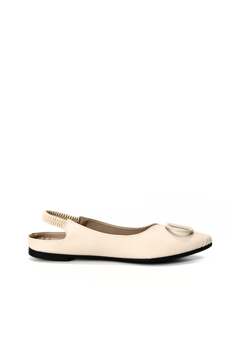 【NEW】Lyden Dreamy Glam Chic Open-back Series Flats - Beige