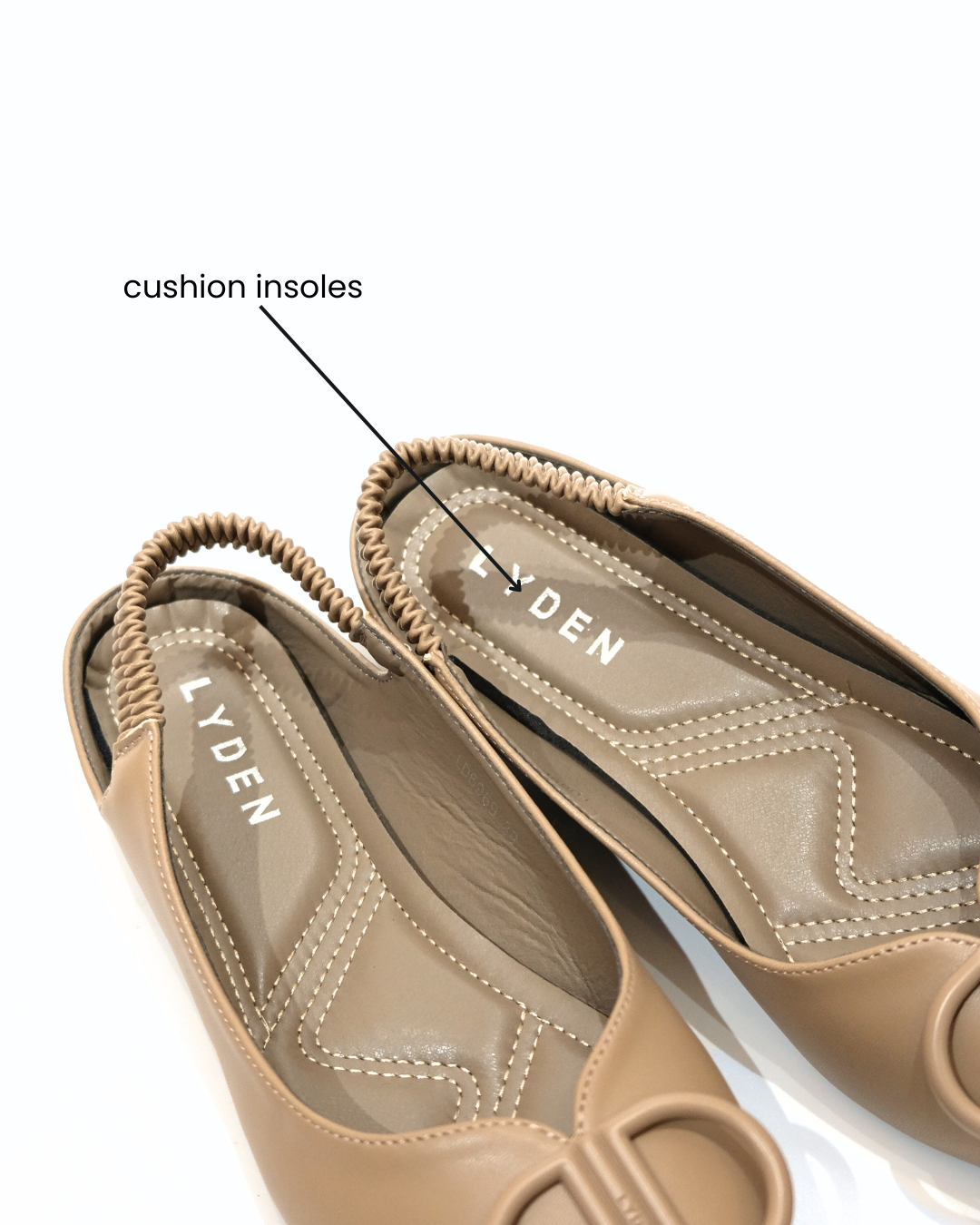 【NEW】Lyden Dreamy Glam Chic Open-back Series Flats - Brown