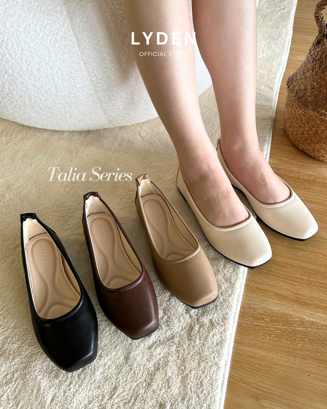 Lyden Talia Series Flats - Classic Black//Brown//Beige//Khaki