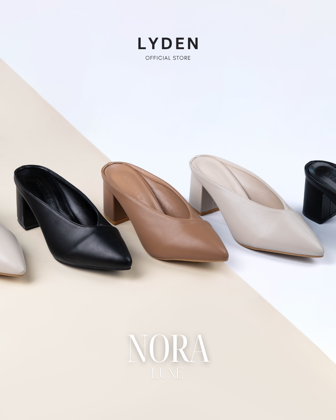 【NEW】Lyden Nora Luxe Series 2.5 inch pump heels - Classic Black//Khaki//Beige