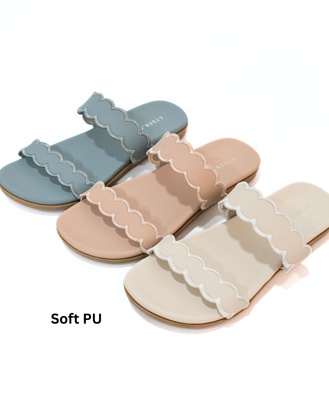 【NEW】Lyden Puffy Dream X Duo Straps Series Sandals - Beige//Pink//Blue
