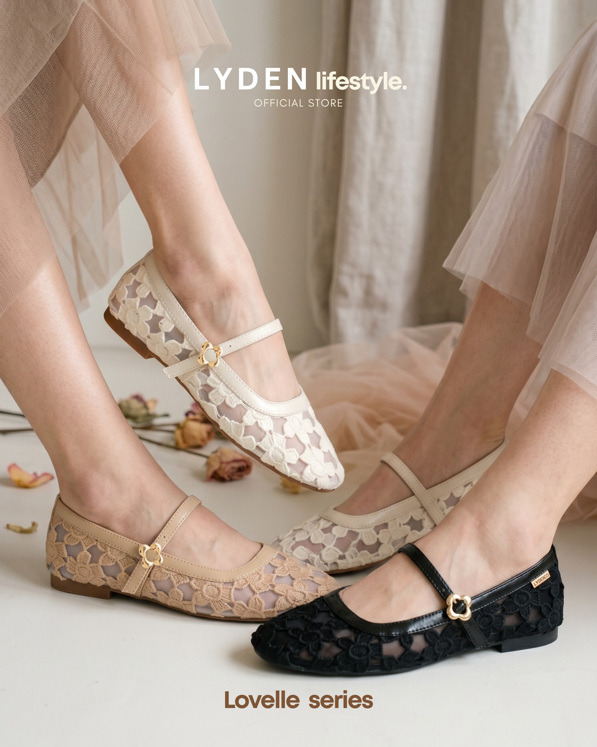 【NEW】Lovelle Series Flats- Beige//Khaki//Black