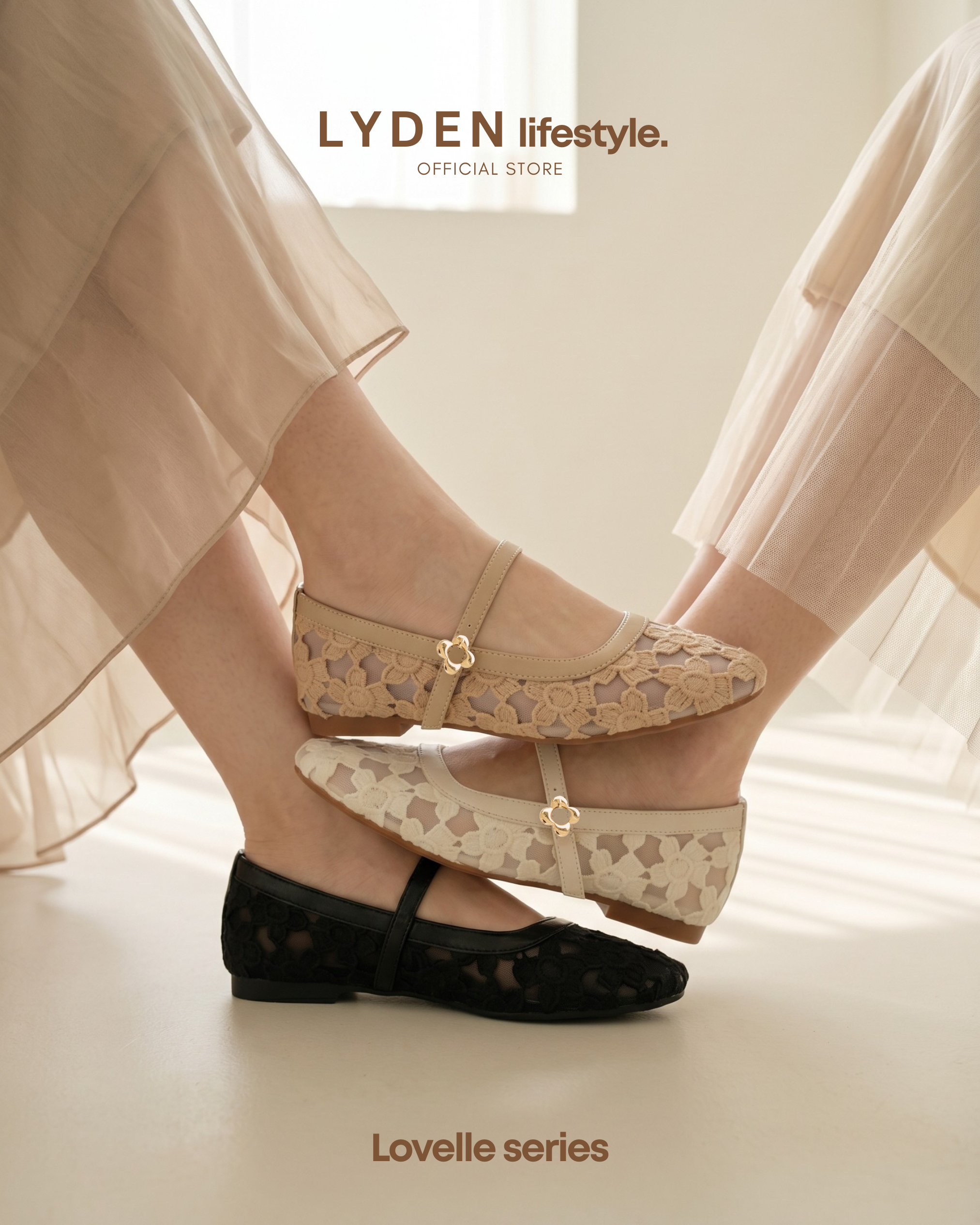 【NEW】Lovelle Series Flats- Beige//Khaki//Black