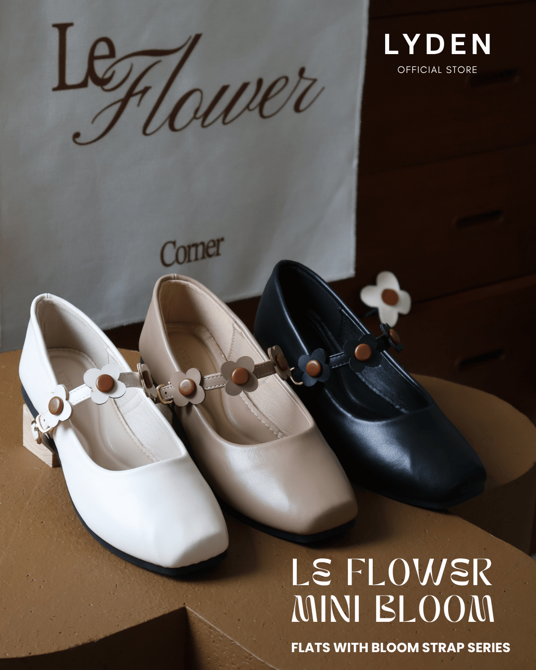 【Le Flowers Mini Bloom】Flats with Bloom Strap Series