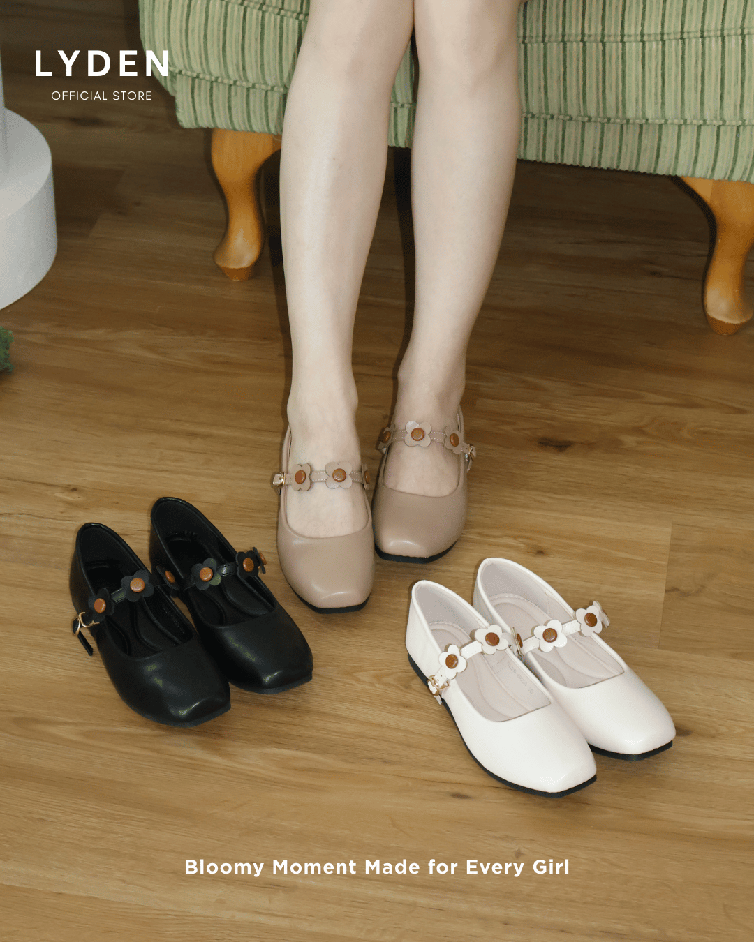 【Le Flowers Mini Bloom】Flats with Bloom Strap Series