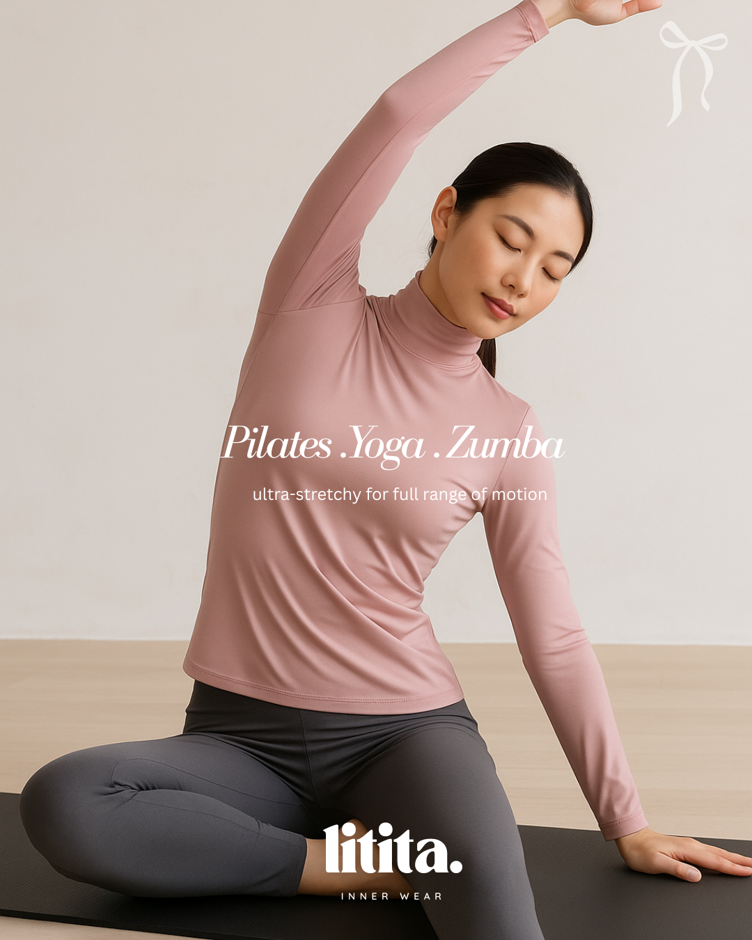 【Litita Ice Silk】 High Neck Innerwear Weave Spandex / Lycra High Elasticity Inner / Long Sleeve Muslimah Wear