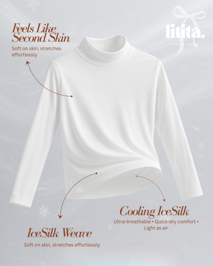 【Litita Ice Silk】 High Neck Innerwear Weave Spandex / Lycra High Elasticity Inner / Long Sleeve Muslimah Wear