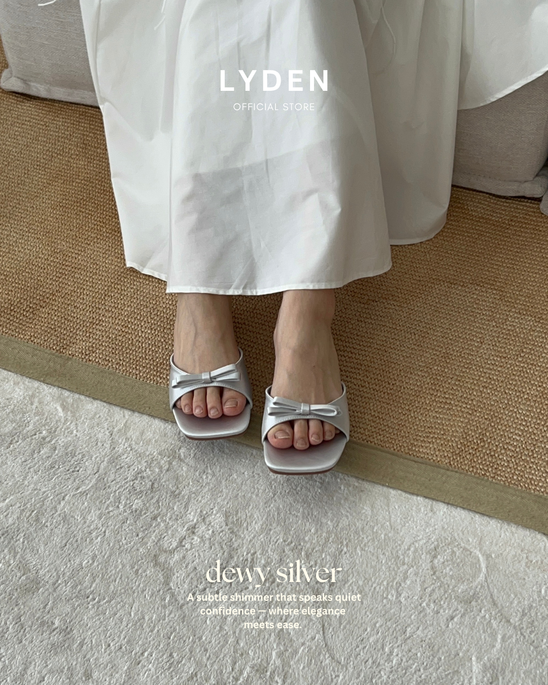 【NEW】Lyden The Ribbon Edit Series 4.5cm pump heels - Beige//Pink//Silver