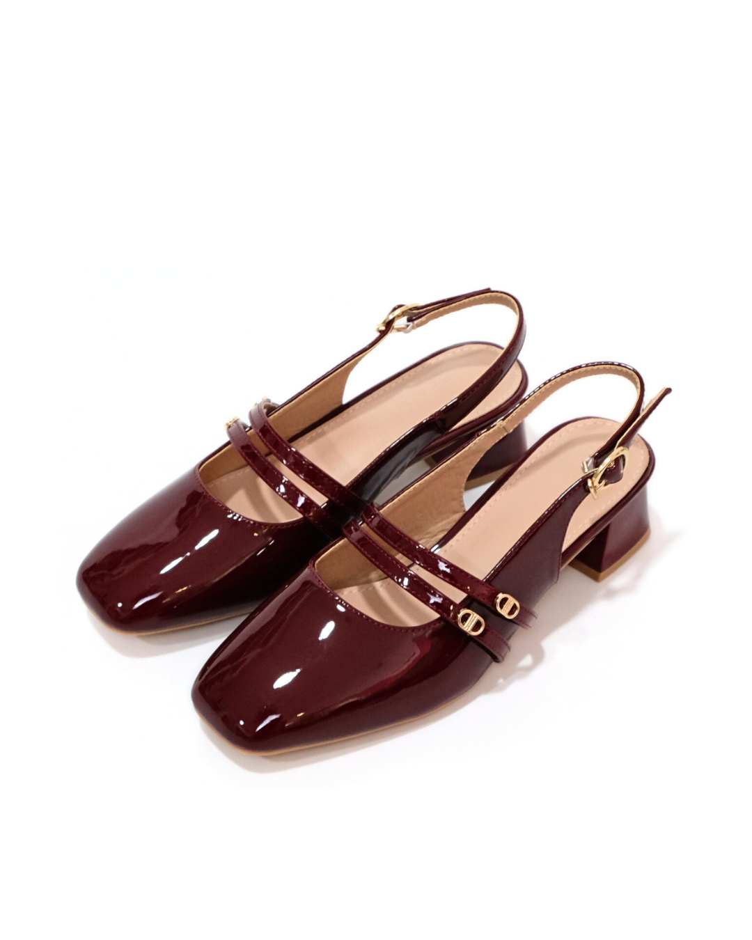 【NEW】Lyden Mary Jane Glossy series 4cm pump heels - Classic Black//Maroon//Silver