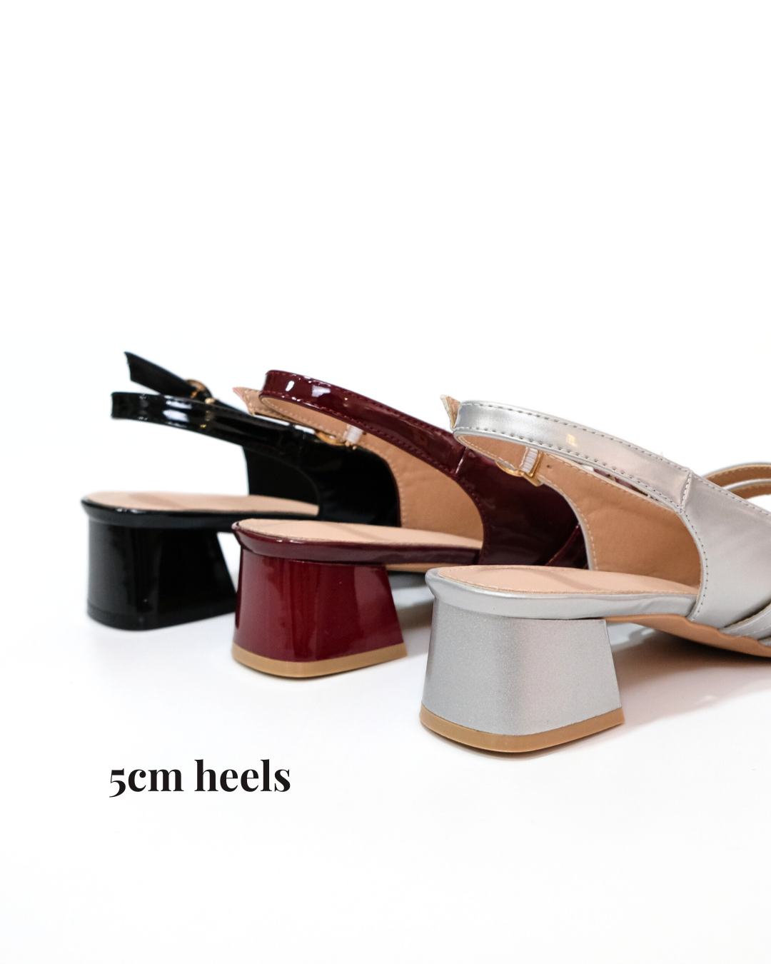 【NEW】Lyden Mary Jane Glossy series 5cm pump heels - Classic Black//Maroon//Silver