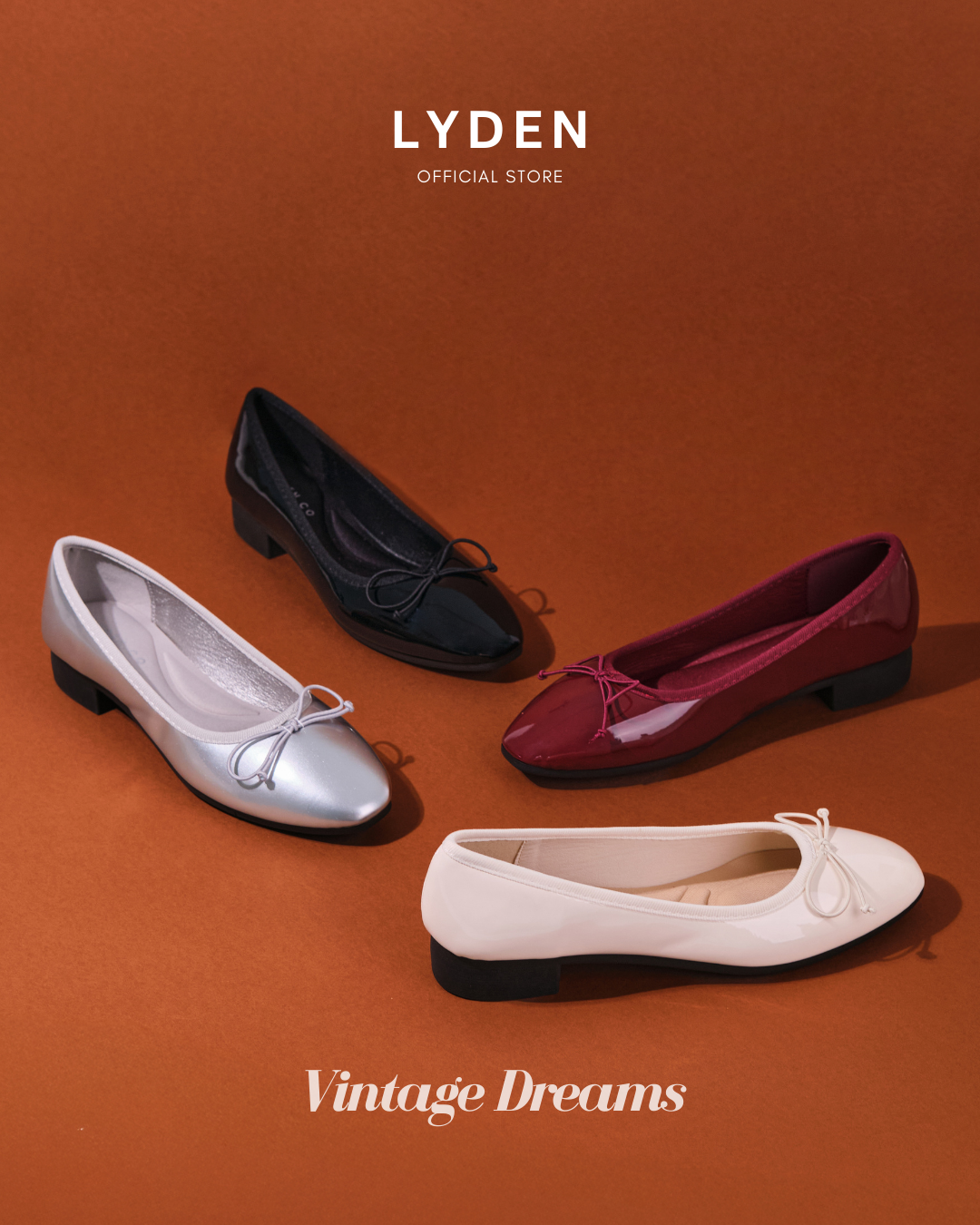【NEW】Lyden Mary Jane Glossy series 1 Inch heels - Classic Black//Maroon//Silver//White