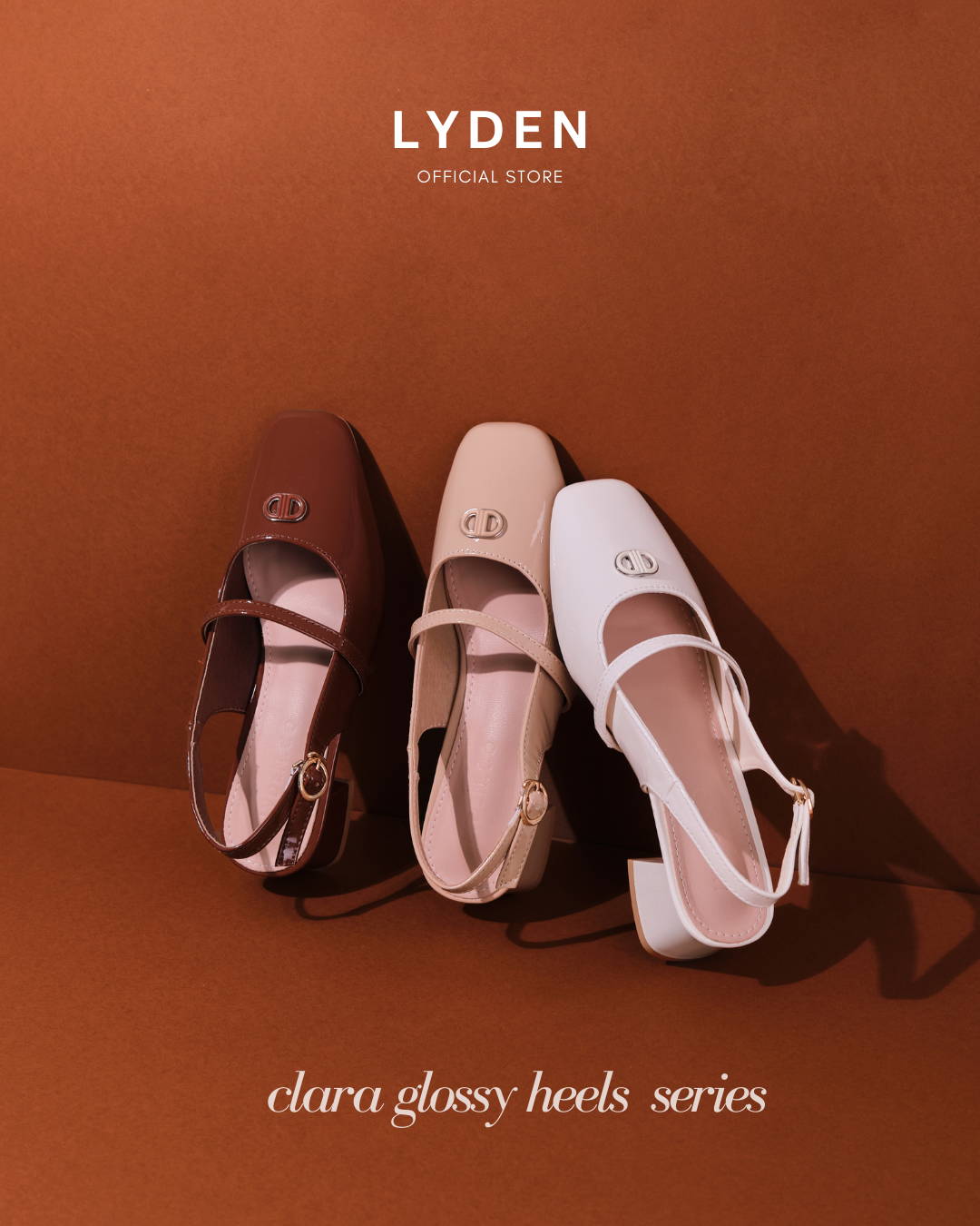 【NEW】Lyden Clara Glossy Heels series 5cm pump heels - Beige//Khaki//Brown