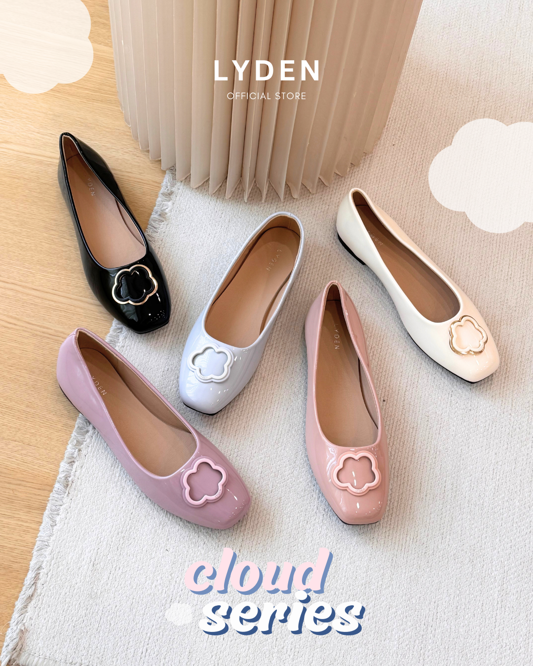 【NEW】Lyden Cloud Series Flats - Beige//Pink//Purple//Blue//Classic Black