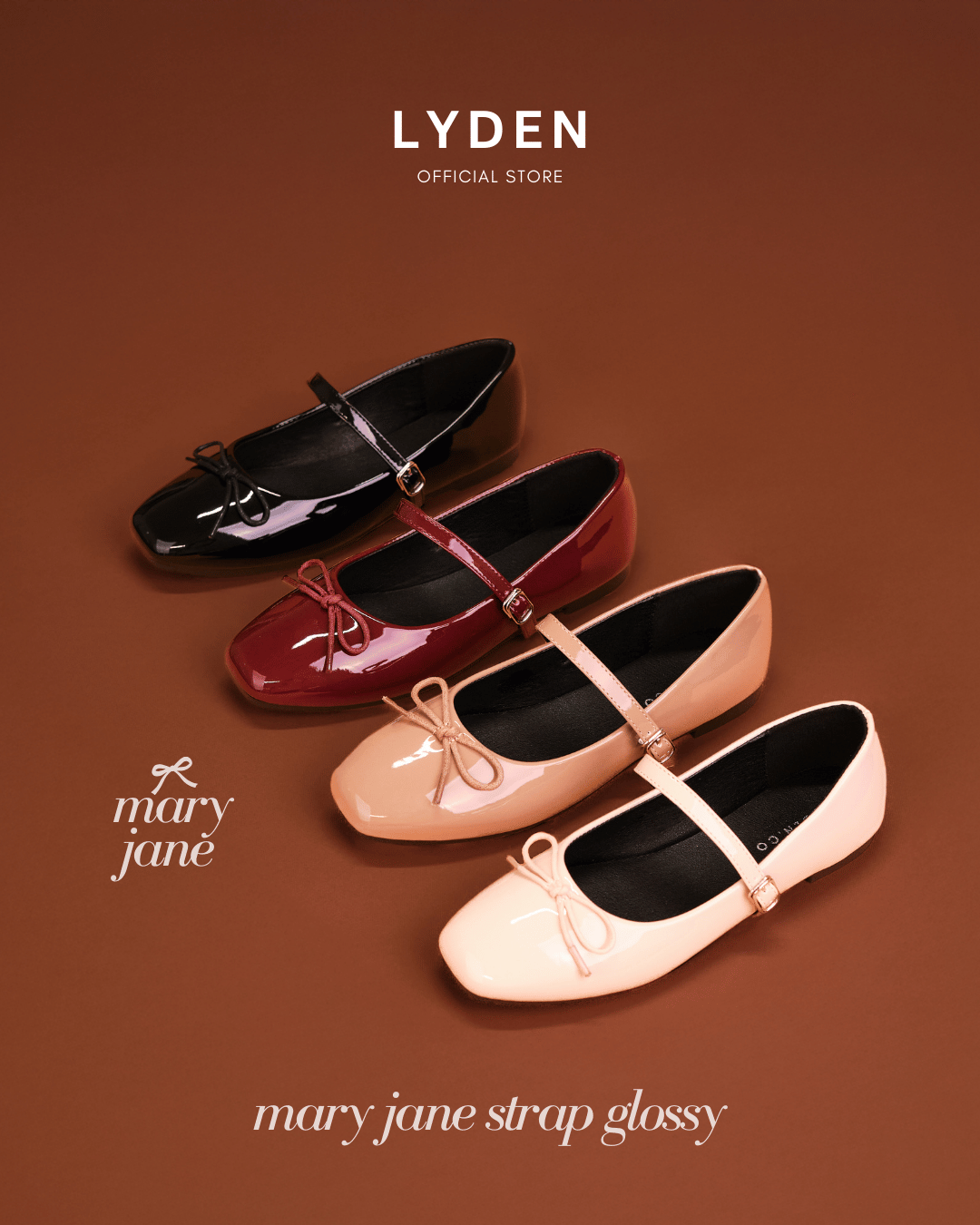 【NEW】Lyden Mary Jane Strap Series Flats - Beige//Khaki//Maroon//Classic Black