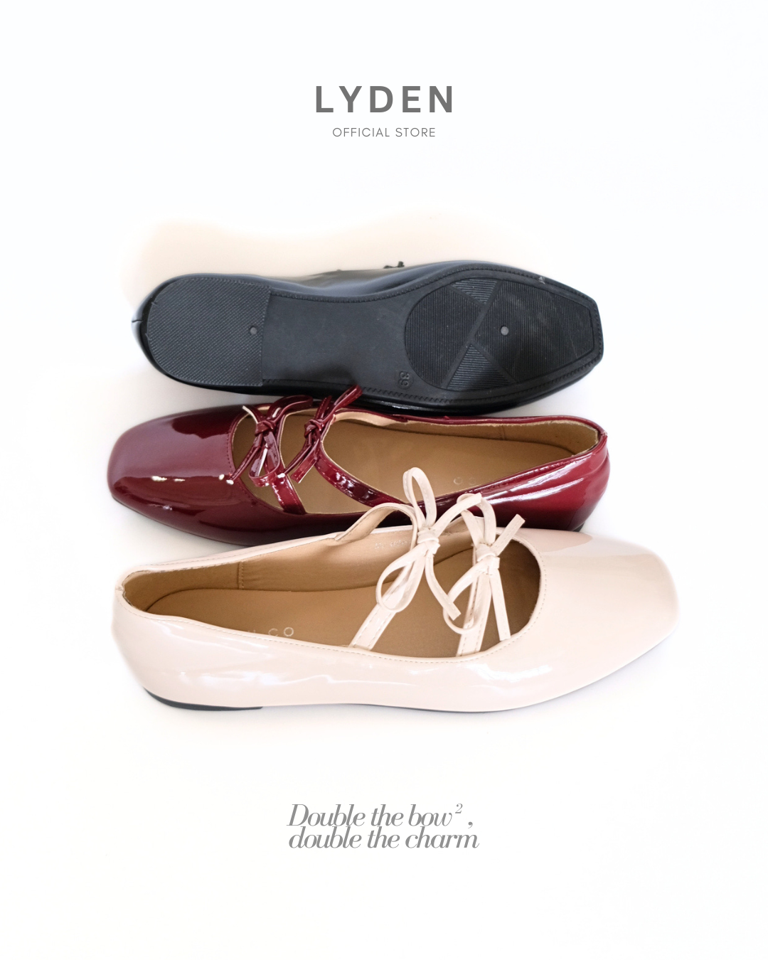 Lyden Mary Jane Bow and Jane Series Flats - Classic Black//Maroon//Beige