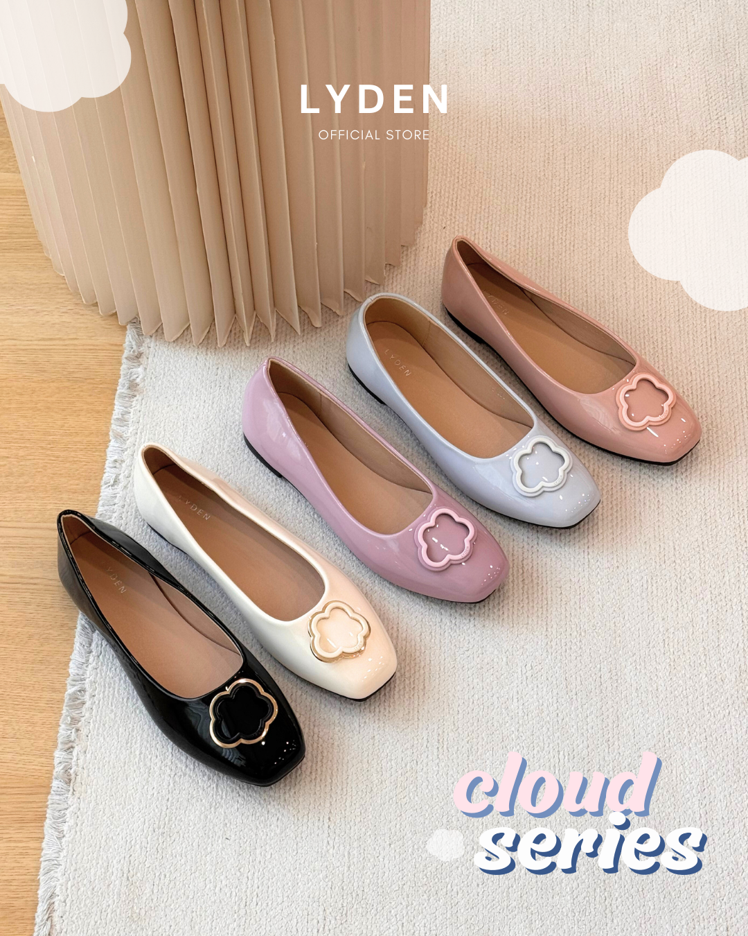 【NEW】Lyden Cloud Series Flats - Beige//Pink//Purple//Blue//Classic Black