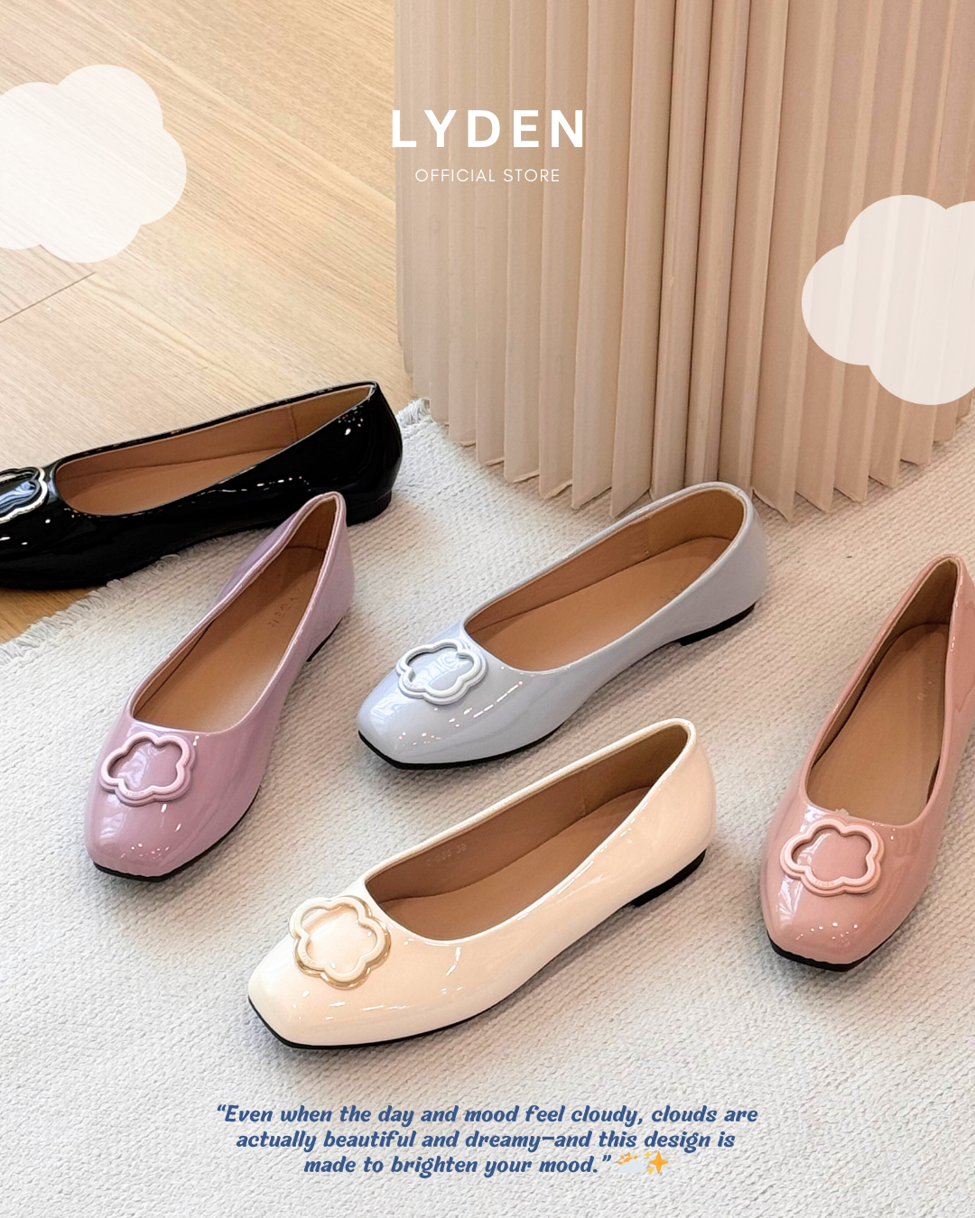 【NEW】Lyden Cloud Series Flats - Beige//Pink//Purple//Blue//Classic Black