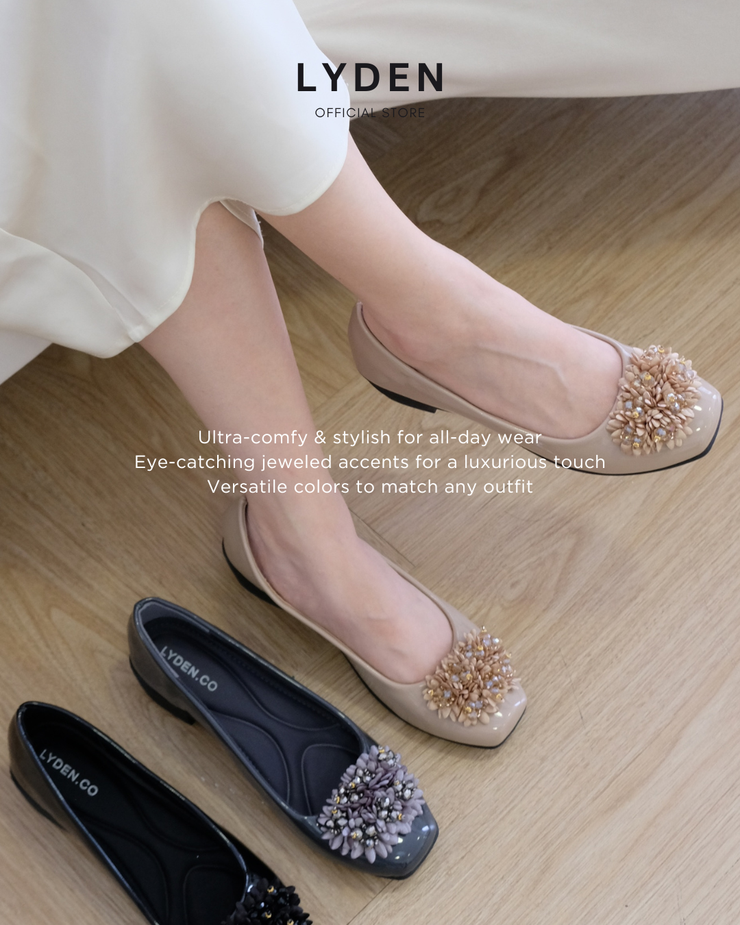 【NEW】Lyden Dania series 4cm heels - Classic Black//Khaki//Gray