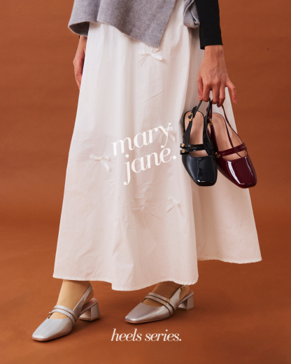【NEW】Lyden Mary Jane Glossy series 5cm pump heels - Classic Black//Maroon//Silver