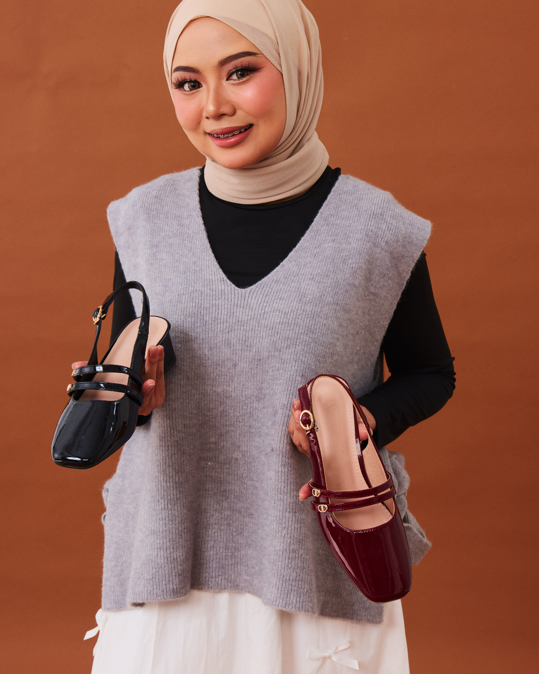 【NEW】Lyden Mary Jane Glossy series 5cm pump heels - Classic Black//Maroon//Silver