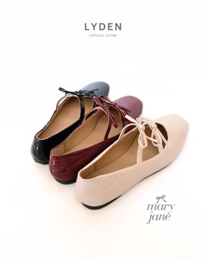 Lyden Mary Jane Bow and Jane Series Flats - Classic Black//Maroon//Beige