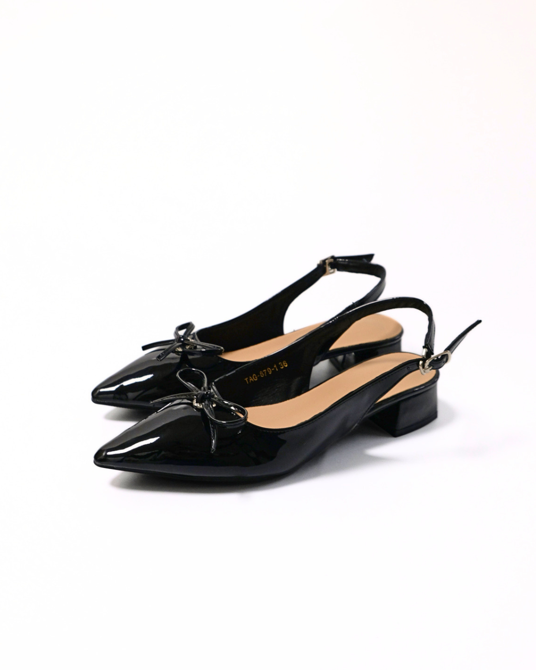 【NEW】 Lyden Ribbon Kiss Glossy Series 4cm Pump Heels