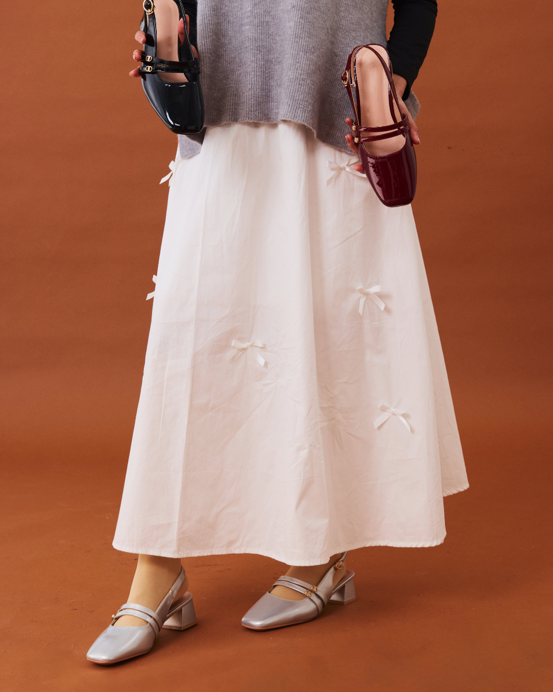 【NEW】Lyden Mary Jane Glossy series 5cm pump heels - Classic Black//Maroon//Silver