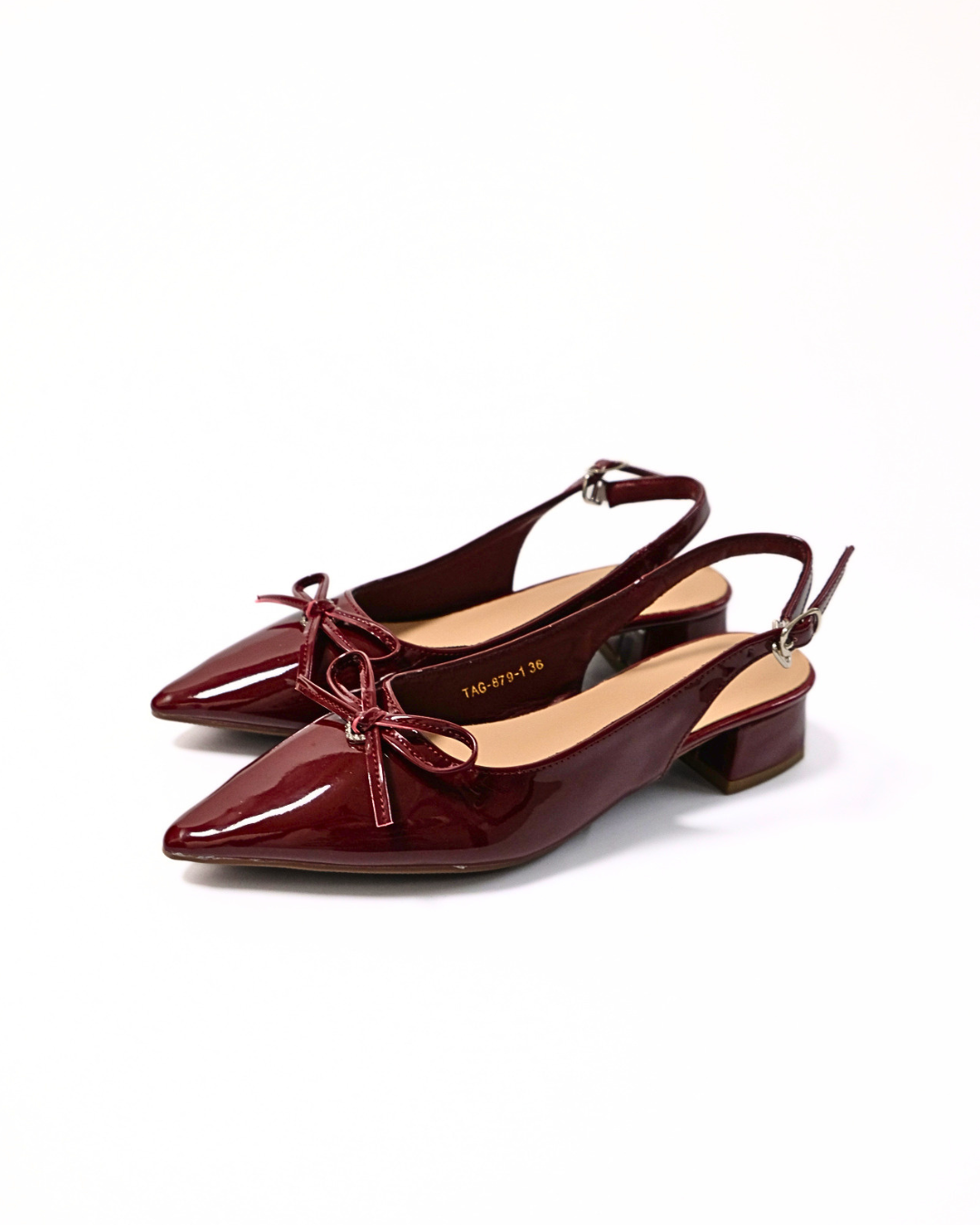 【NEW】 Lyden Ribbon Kiss Glossy Series 4cm Pump Heels