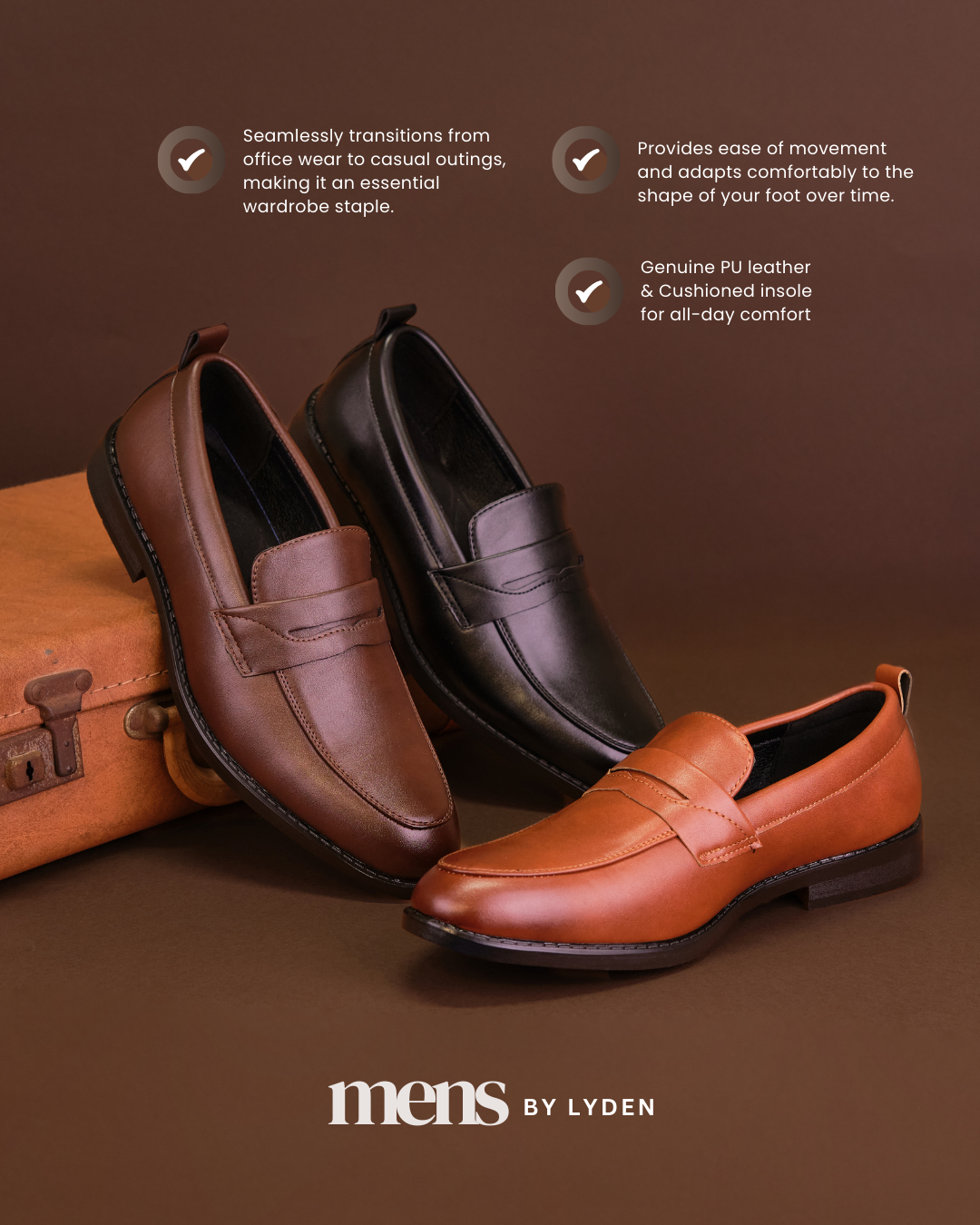 【MENS BY LYDEN】Llyas Loafers Series - Classic Black//Brown//Coffee