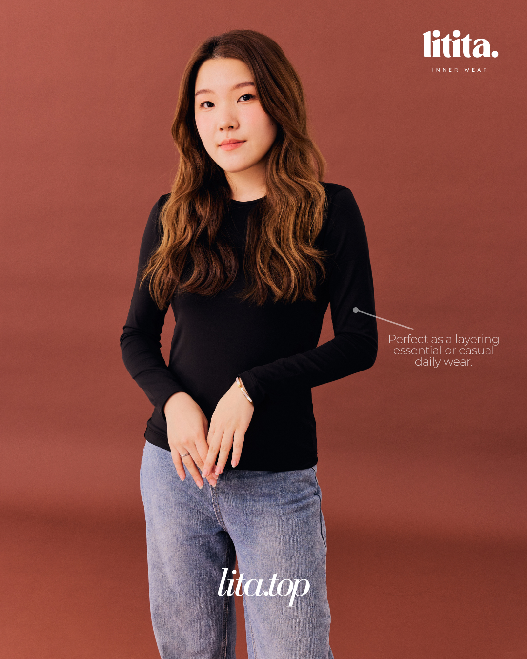 Lita Tops / Long-Sleeve Round Neckline innerwear