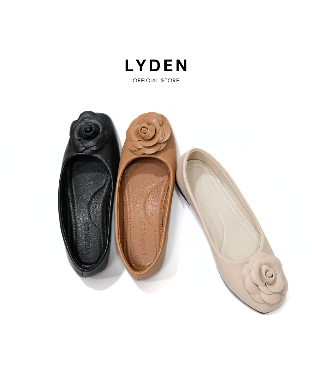 【Le Flowers The Secret Garden Series】No.5 Bloom Womens Flats/ Womens floral flats /cushion flats /Kasut Bunga Perempuan - Classic Black//Brown//Beige
