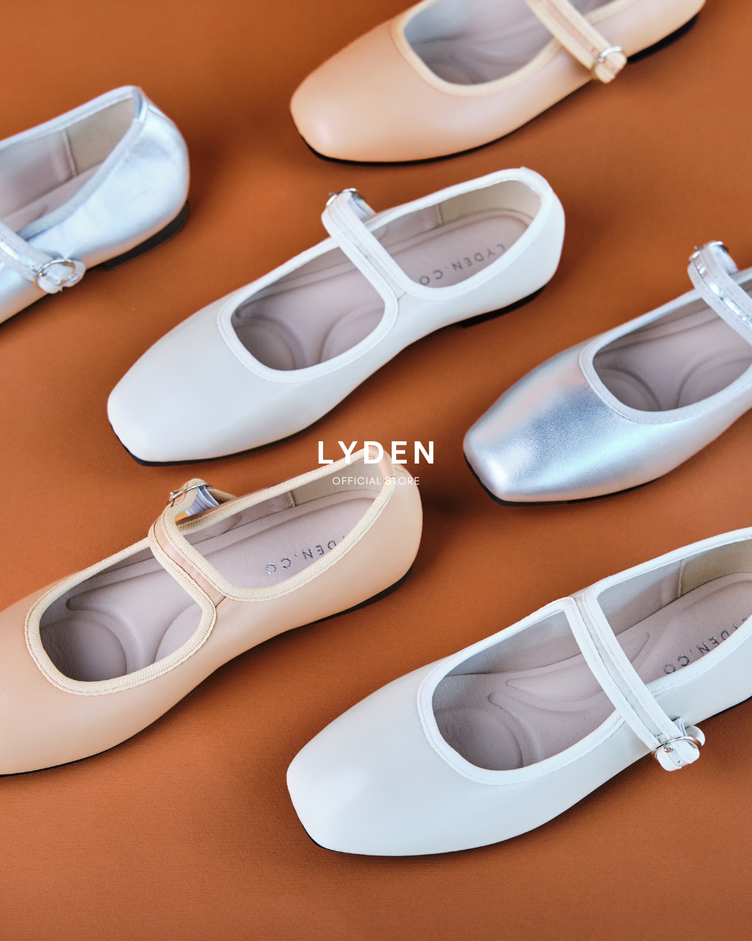 【NEW】Lyden Ruby Jane Series Flats - Beige//Brown//Grey