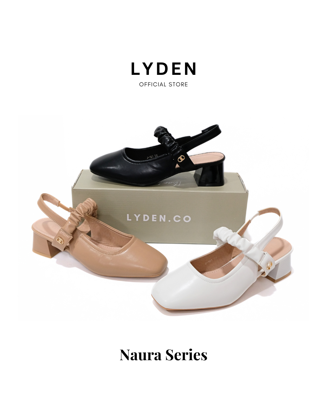 【NEW】Lyden Naura series 5cm pump heels - Classic Black//White//Khaki