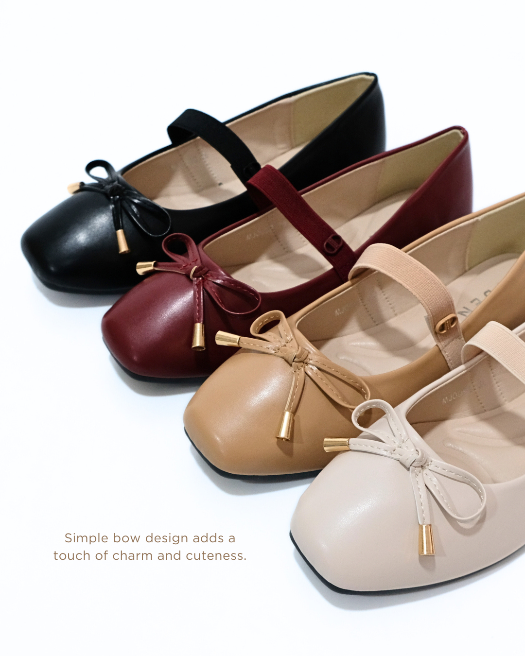 【NEW】Lyden Mary Jane Flats with Elastic Strap - Beige//Khaki//Maroon//Classic Black