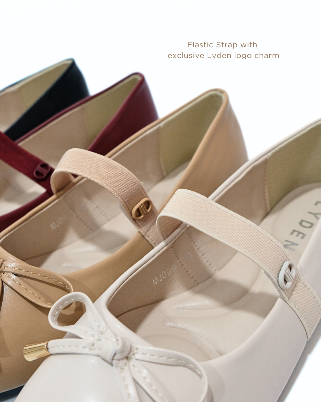 【NEW】Lyden Mary Jane Flats with Elastic Strap - Beige//Khaki//Maroon//Classic Black