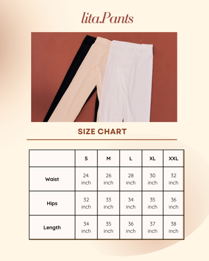 【Litita Cotton Cloud Silky Sheen】Pants/ High-waisted Long Pants innerwear - Black//Pale Oak