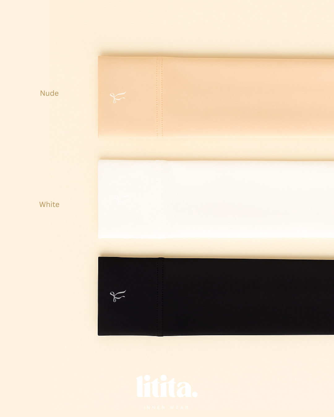 【Litita Silky Sleek】Handsocks / Microfibre / Modest Wear Handsocks / Arm Sleeves  - Black // White // Nude
