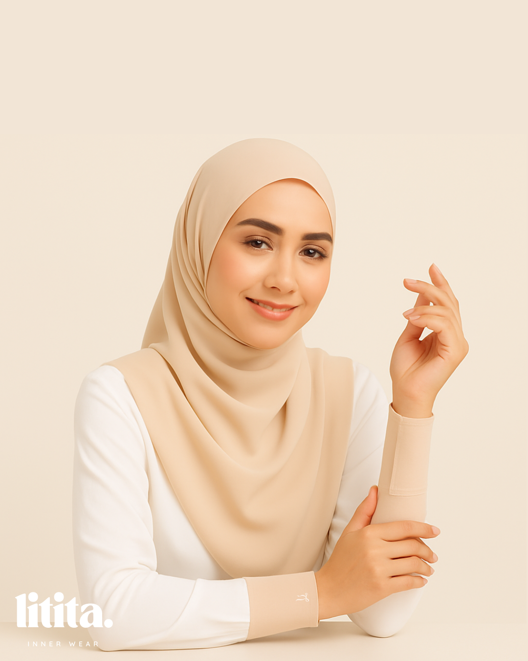 【Litita Silky Sleek】Handsocks / Microfibre / Modest Wear Handsocks / Arm Sleeves  - Black // White // Nude