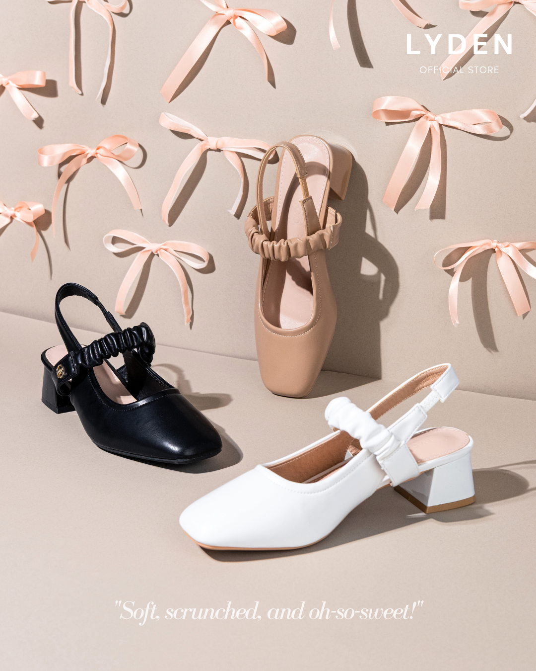 【NEW】Lyden Naura series 5cm pump heels - Classic Black//White//Khaki