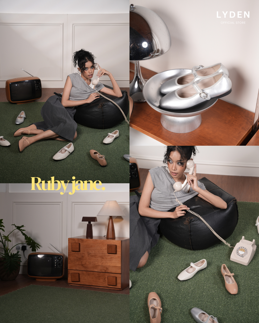 【NEW】Lyden Ruby Jane Series Flats - Beige//Brown//Grey