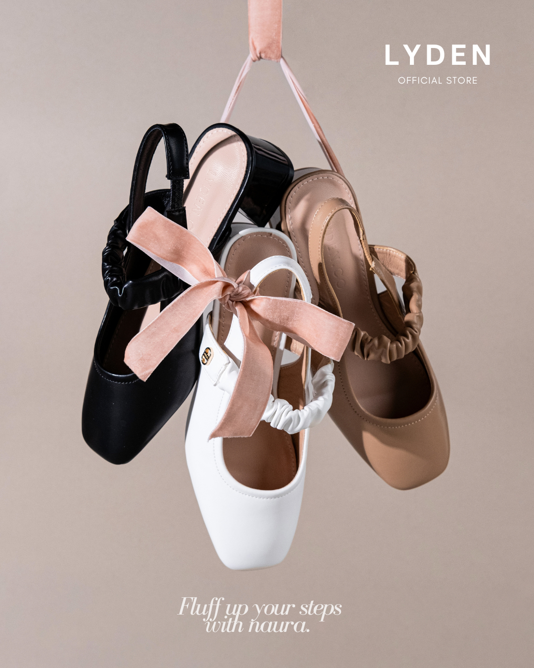 【NEW】Lyden Naura series 5cm pump heels - Classic Black//White//Khaki