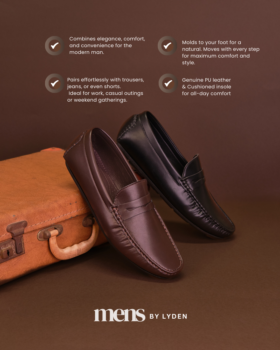 【MENS BY LYDEN】Izzan Loafers Series - Classic Black//Brown
