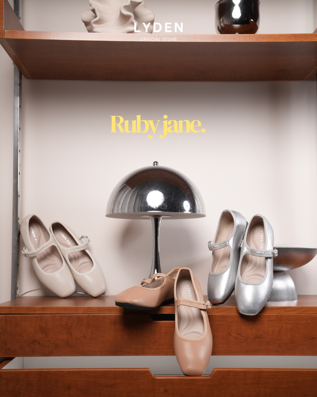 【NEW】Lyden Ruby Jane Series Flats - Beige//Brown//Grey