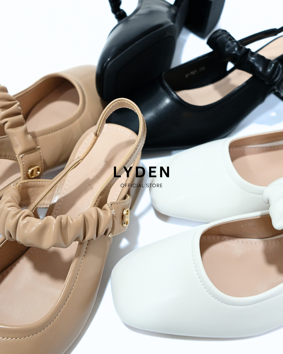 【NEW】Lyden Naura series 5cm pump heels - Classic Black//White//Khaki