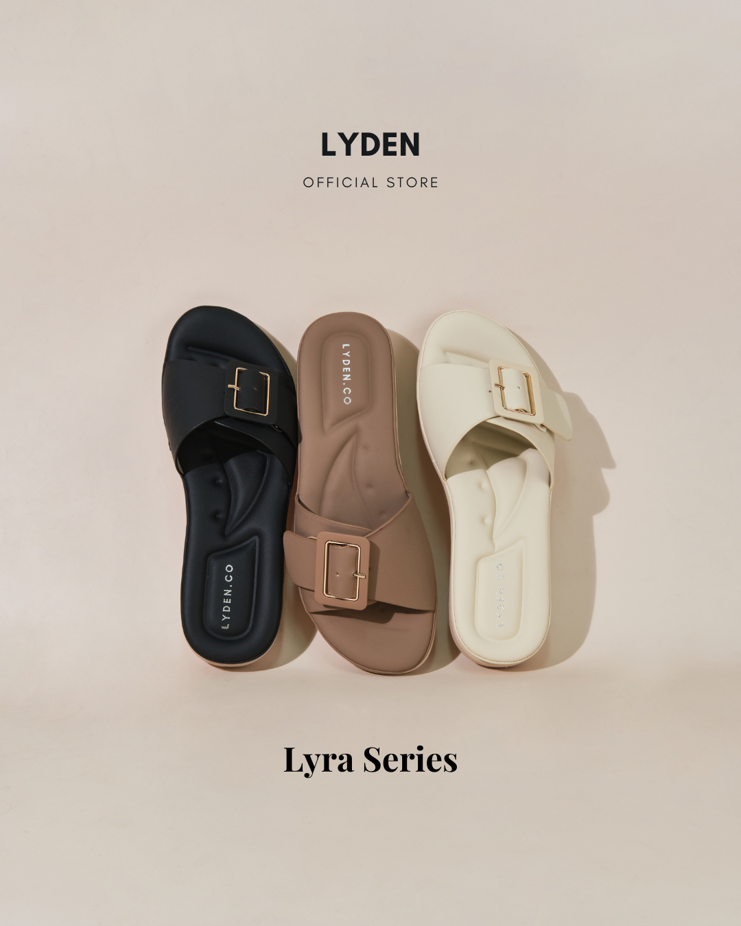 【NEW】Lyden Lyra Series 3.5cm Sandals - Beige