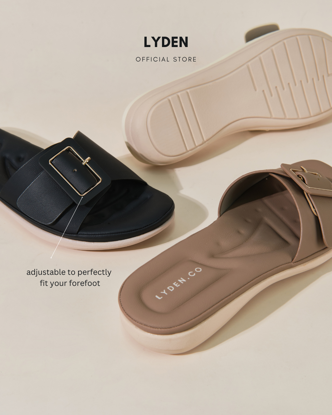 【NEW】Lyden Lyra Series 3.5cm Sandals - Beige
