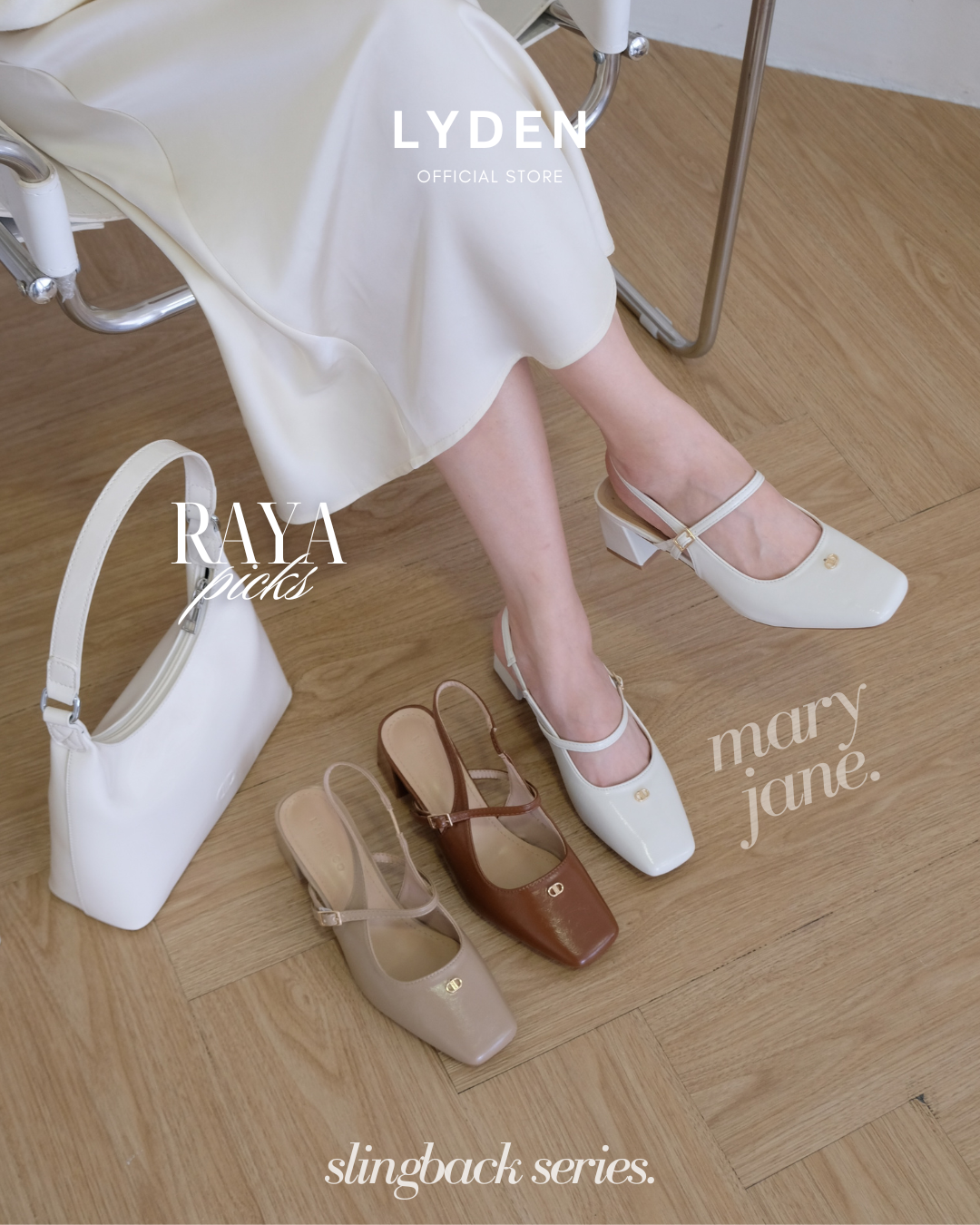 【NEW】Lyden Kasut Raya Tasya series 6cm pump heels - Beige//Khaki//Brown