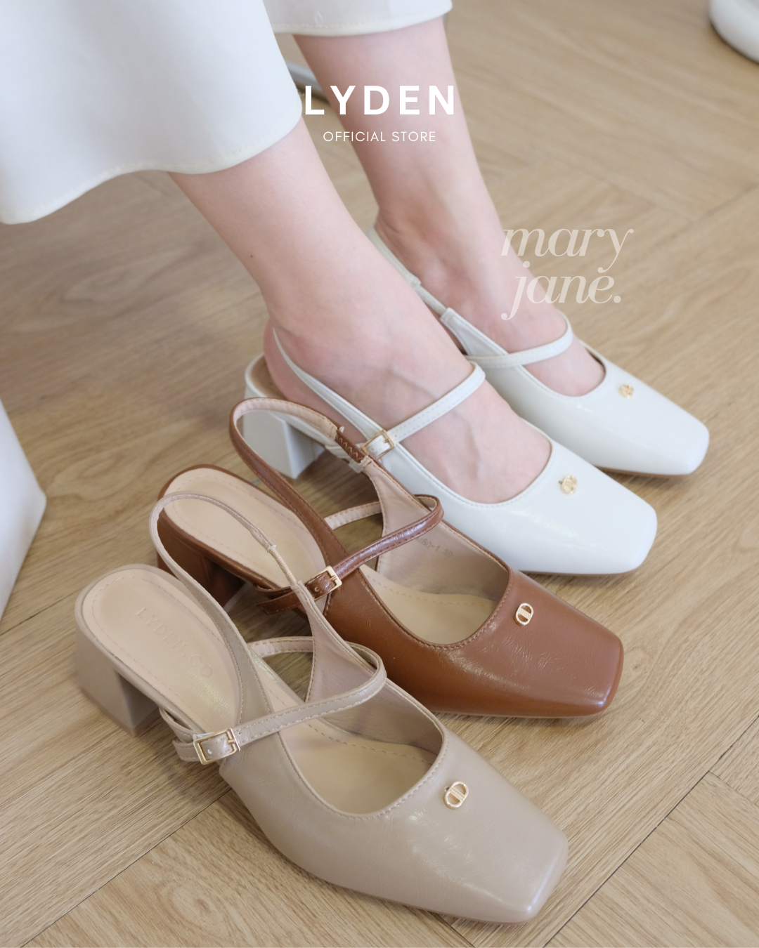 【NEW】Lyden Kasut Raya Tasya series 6cm pump heels - Beige//Khaki//Brown
